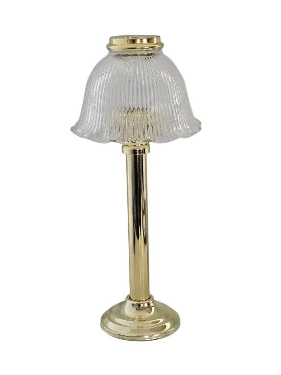 PartyLite Other - PartyLite Library Candle Lamp candleholder vintage brass retired ruffled 14.5"